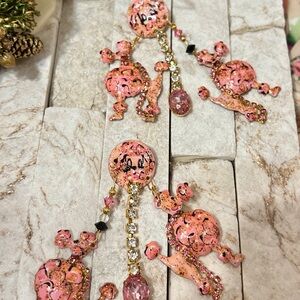 1987 Vintage Lunch at the Ritz Earring Pink Poodles